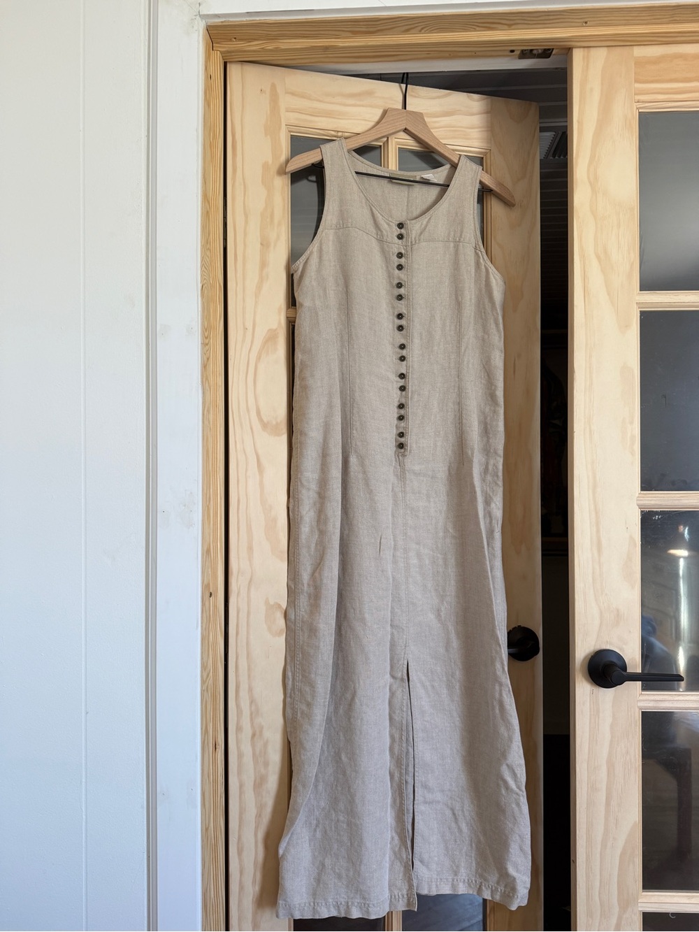 Linen Button Front Dress